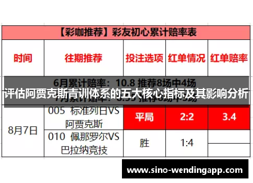 评估阿贾克斯青训体系的五大核心指标及其影响分析