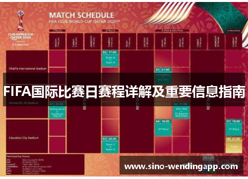 FIFA国际比赛日赛程详解及重要信息指南 FIFA国际比赛日赛程详解及重要信息指南