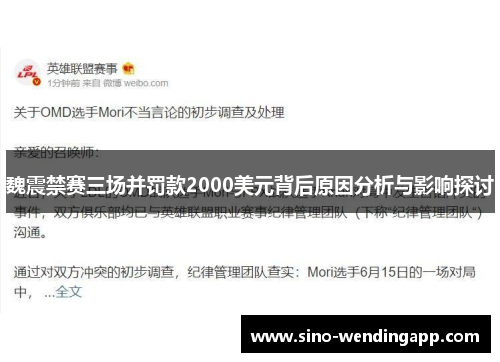魏震禁赛三场并罚款2000美元背后原因分析与影响探讨 魏震禁赛三场并罚款2000美元背后原因分析与影响探讨
